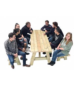 MESA DE PICNIC DE MADERA MASGAMES ZURICH 180CM USO PÚBLICO EN1176 - MA500026